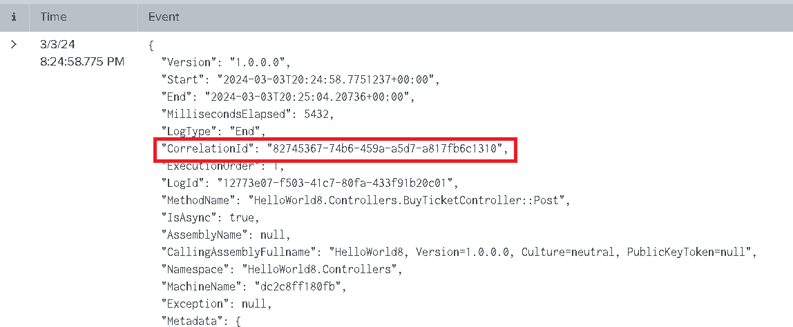 Splunk dashboard visualizing Razorsharp log data for performance analysis